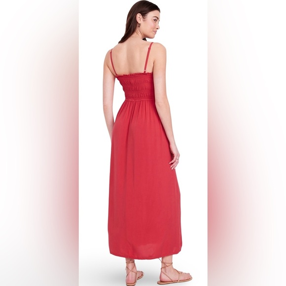 NWOT🌹GAP OLD NAVY L🌹BANDEAU MAXI DRESS IN POPPY RED ADJUSTABLE STRAPS POCKETS - Picture 7 of 16